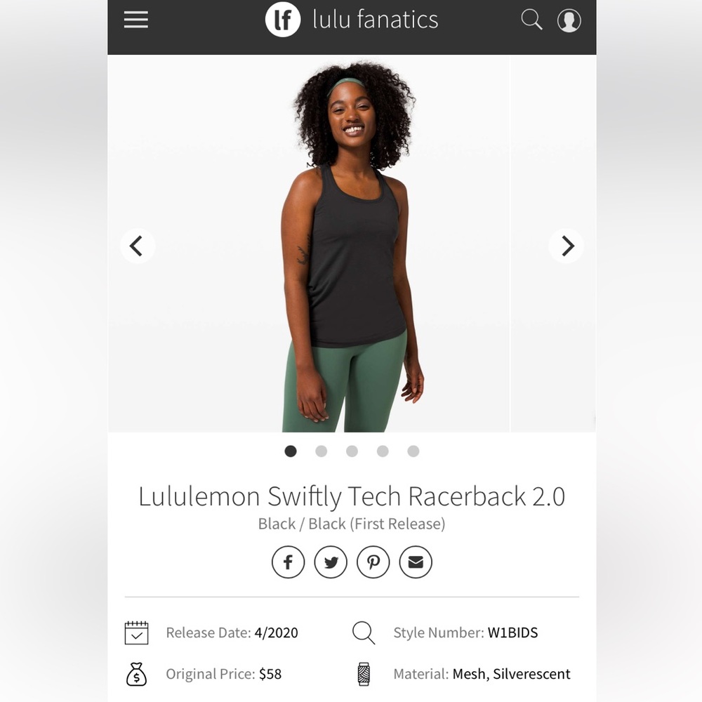 Lululemon Swiftly Tech RB Tank 2.0 *Race